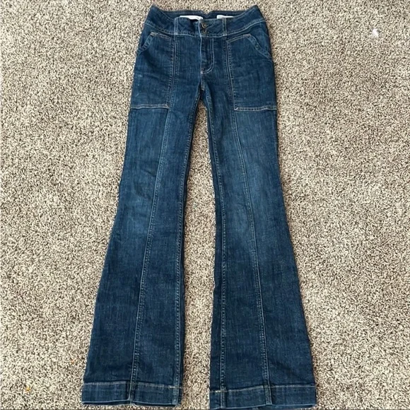 Anthropologie High Rise Trouser Boot Cut Jeans 29 New - Picture 2 of 3